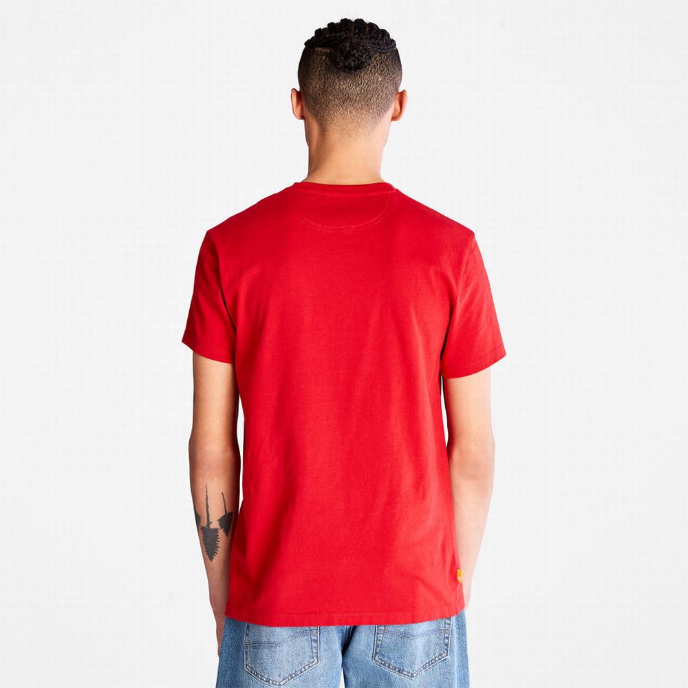 Timberland Dunstan River Crew Tee Tişört Erkek Kırmızı | TR-7681P