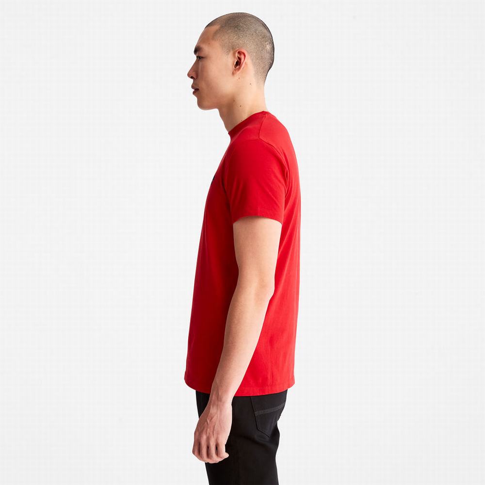 Timberland Dunstan River Crew Tee Tişört Erkek Kırmızı | TR-7681P