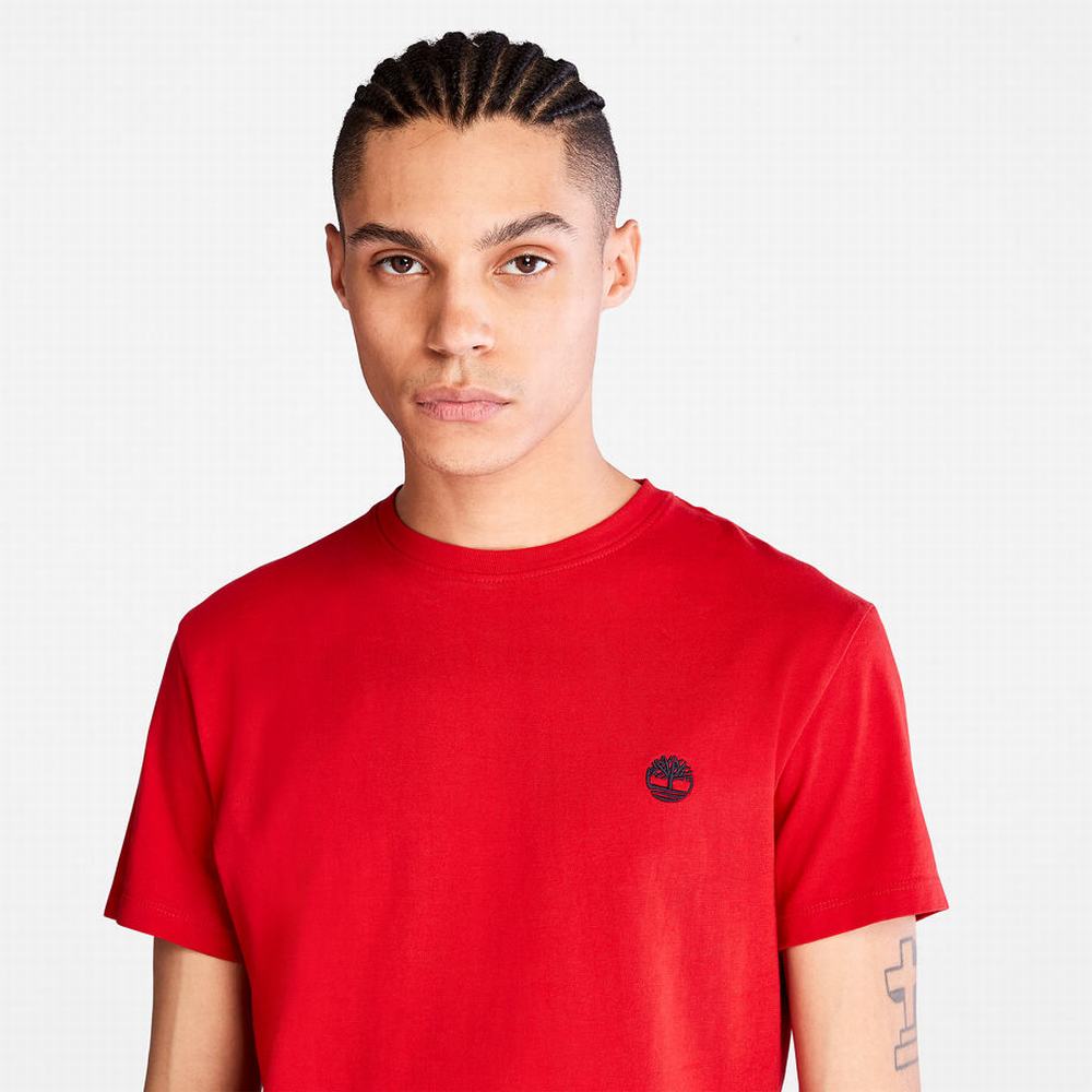 Timberland Dunstan River Crew Tee Tişört Erkek Kırmızı | TR-7681P