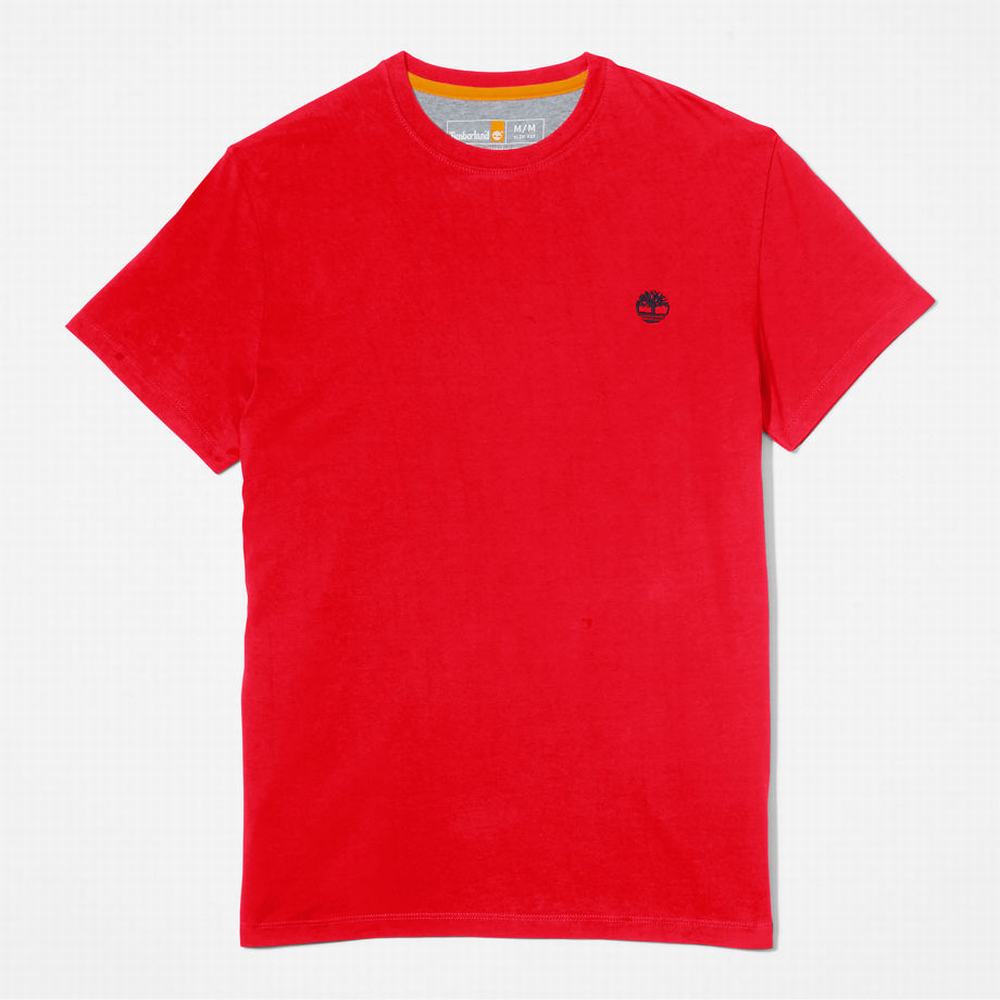 Timberland Dunstan River Crew Tee Tişört Erkek Kırmızı | TR-7681P