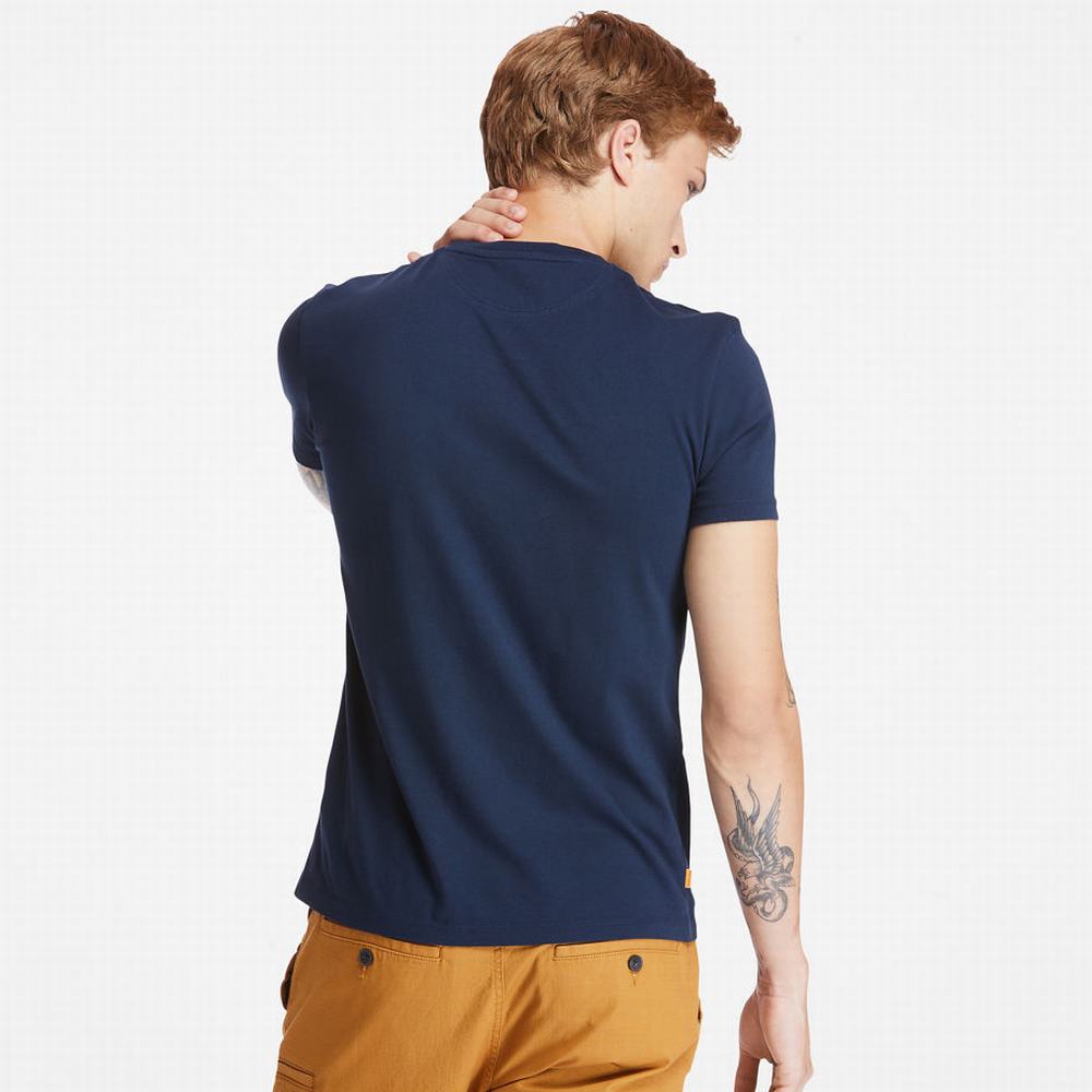 Timberland Dunstan River Crew Tee Tişört Erkek Koyu Mavi | TR-9356J