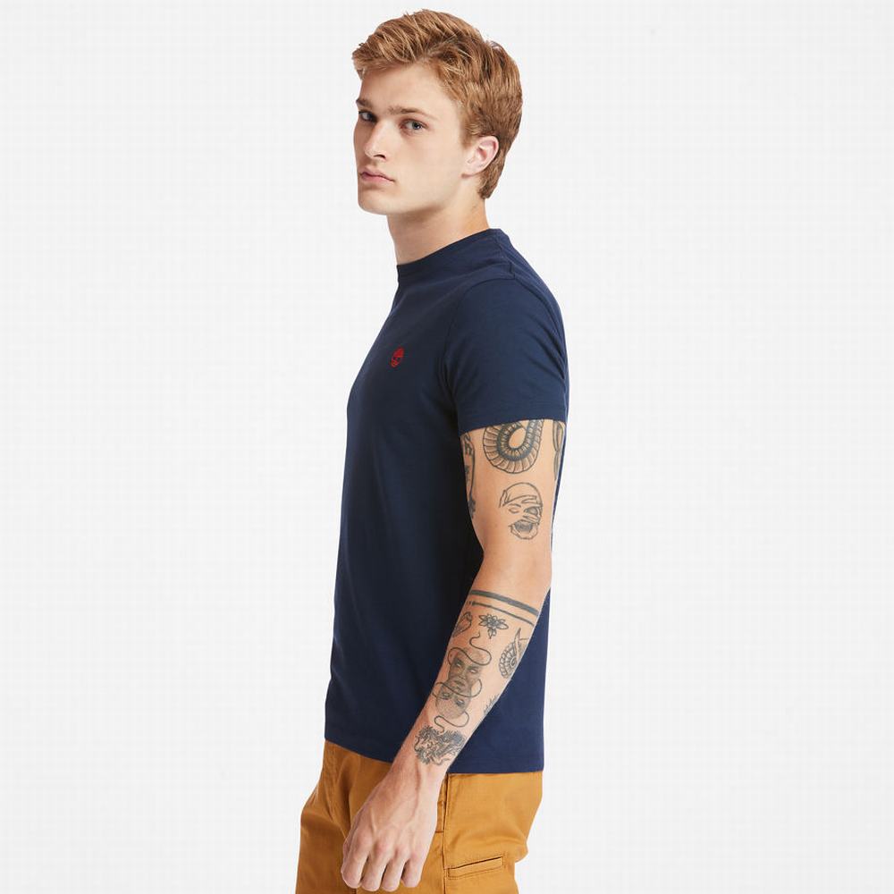 Timberland Dunstan River Crew Tee Tişört Erkek Koyu Mavi | TR-9356J