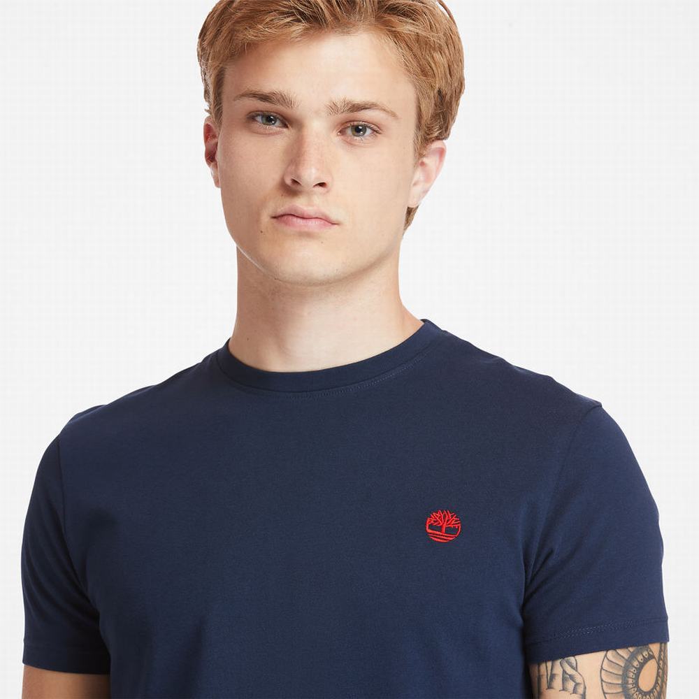 Timberland Dunstan River Crew Tee Tişört Erkek Koyu Mavi | TR-9356J