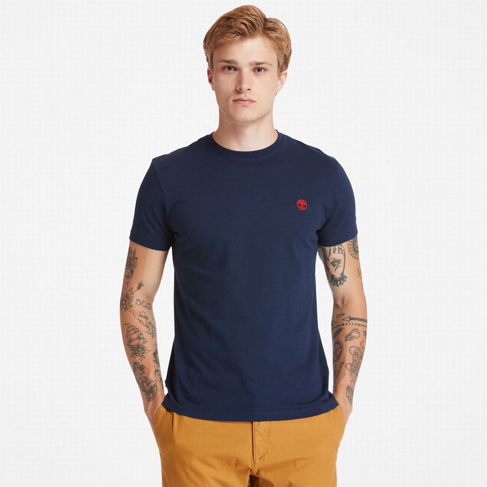 Timberland Dunstan River Crew Tee Tişört Erkek Koyu Mavi | TR-9356J
