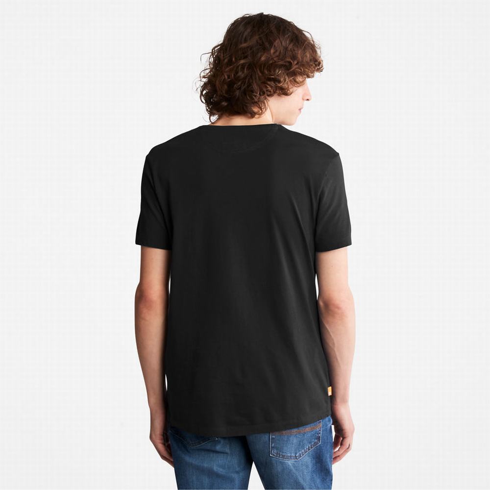 Timberland Dunstan River V-Neck Tişört Erkek Siyah | TR-1834F