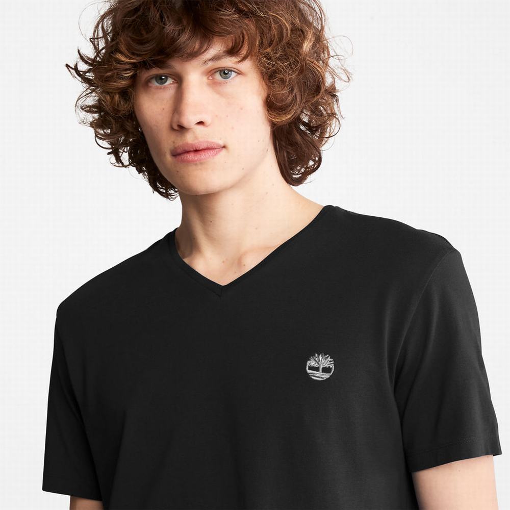 Timberland Dunstan River V-Neck Tişört Erkek Siyah | TR-1834F