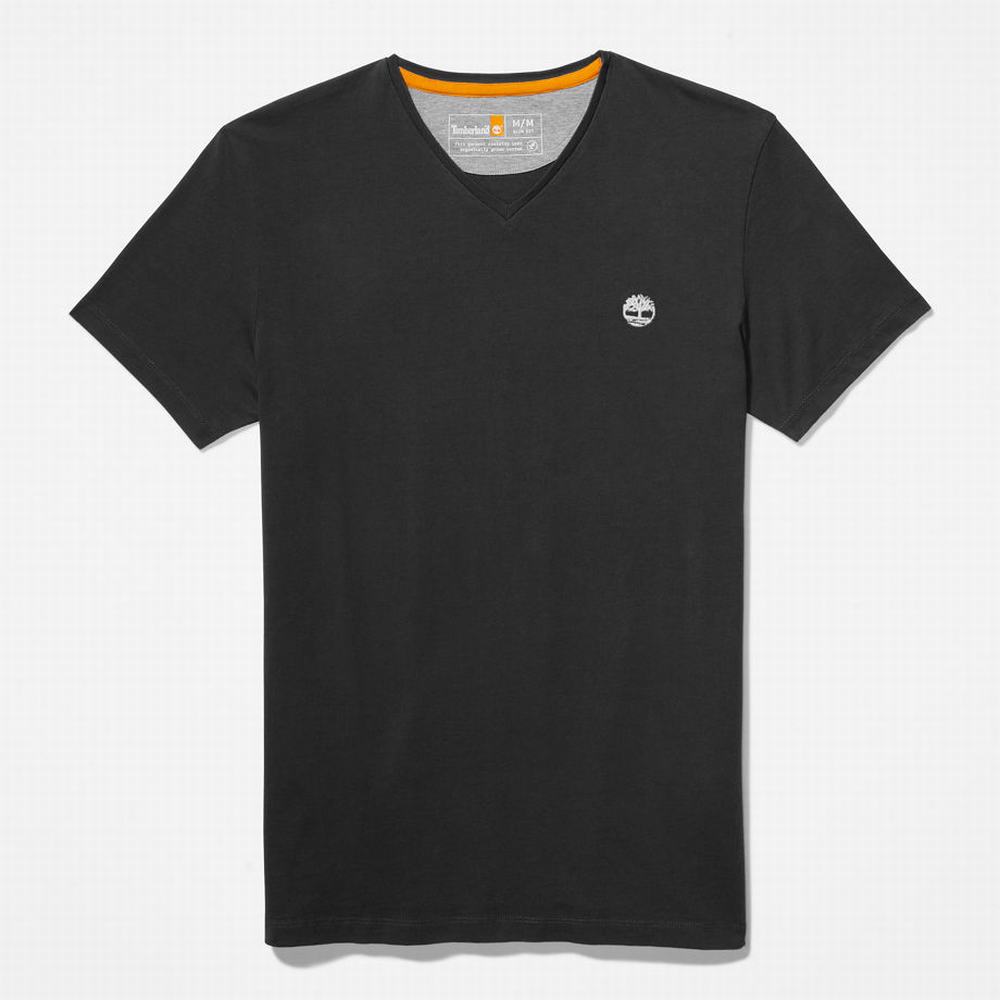 Timberland Dunstan River V-Neck Tişört Erkek Siyah | TR-1834F