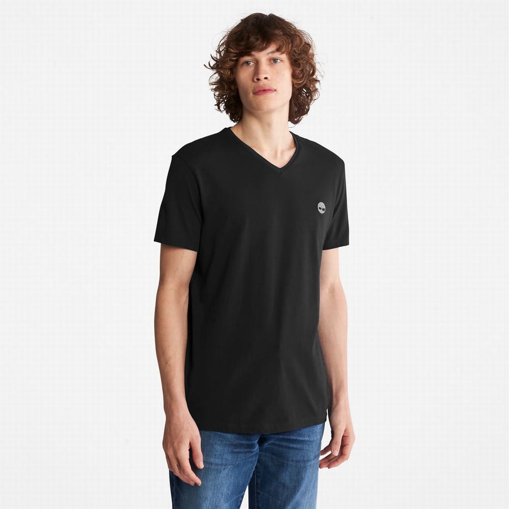 Timberland Dunstan River V-Neck Tişört Erkek Siyah | TR-1834F