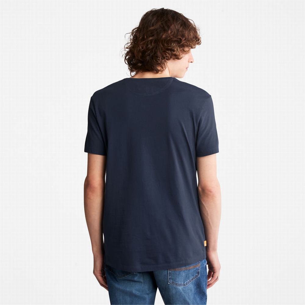 Timberland Dunstan River V-Neck Tişört Erkek Lacivert | TR-2039J