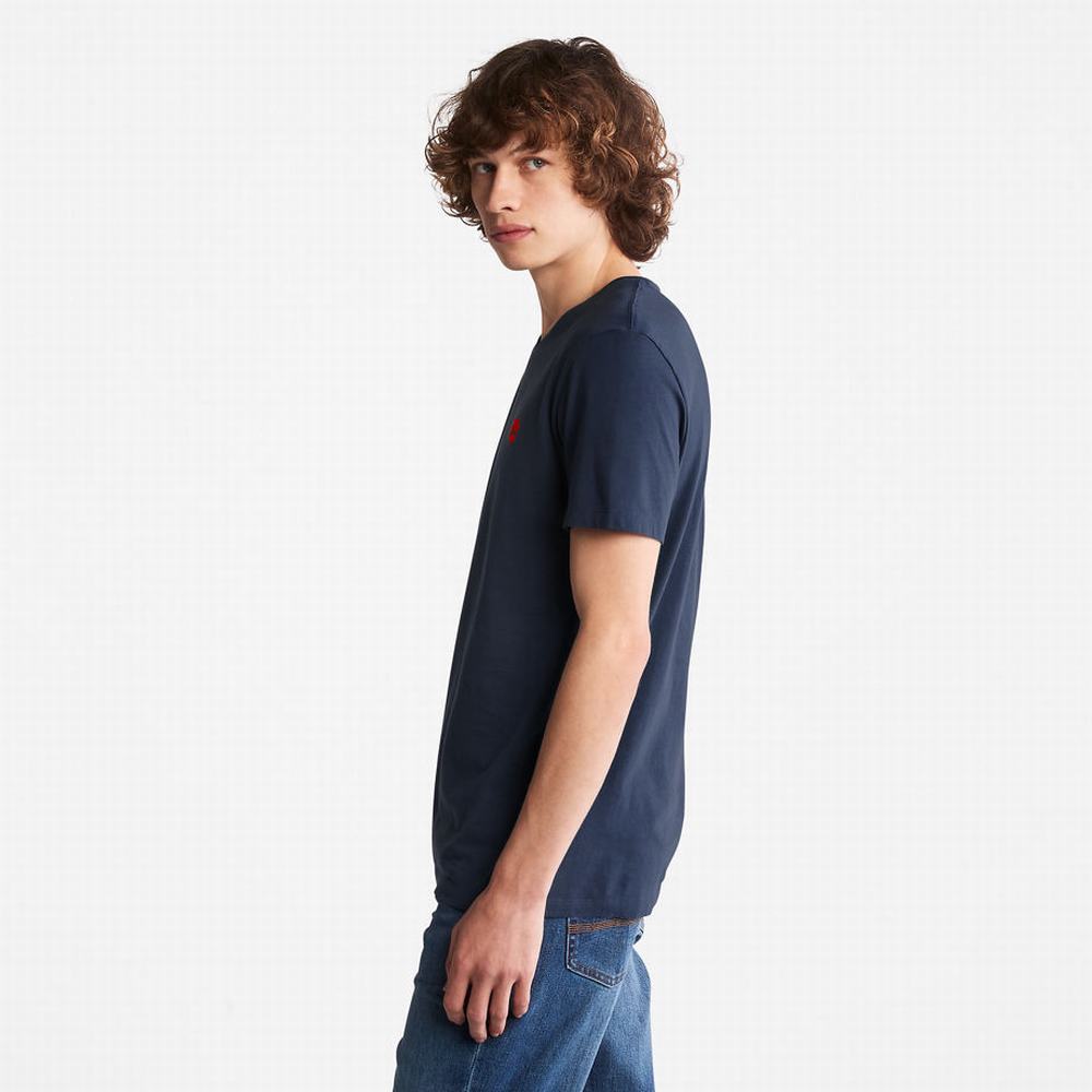 Timberland Dunstan River V-Neck Tişört Erkek Lacivert | TR-2039J
