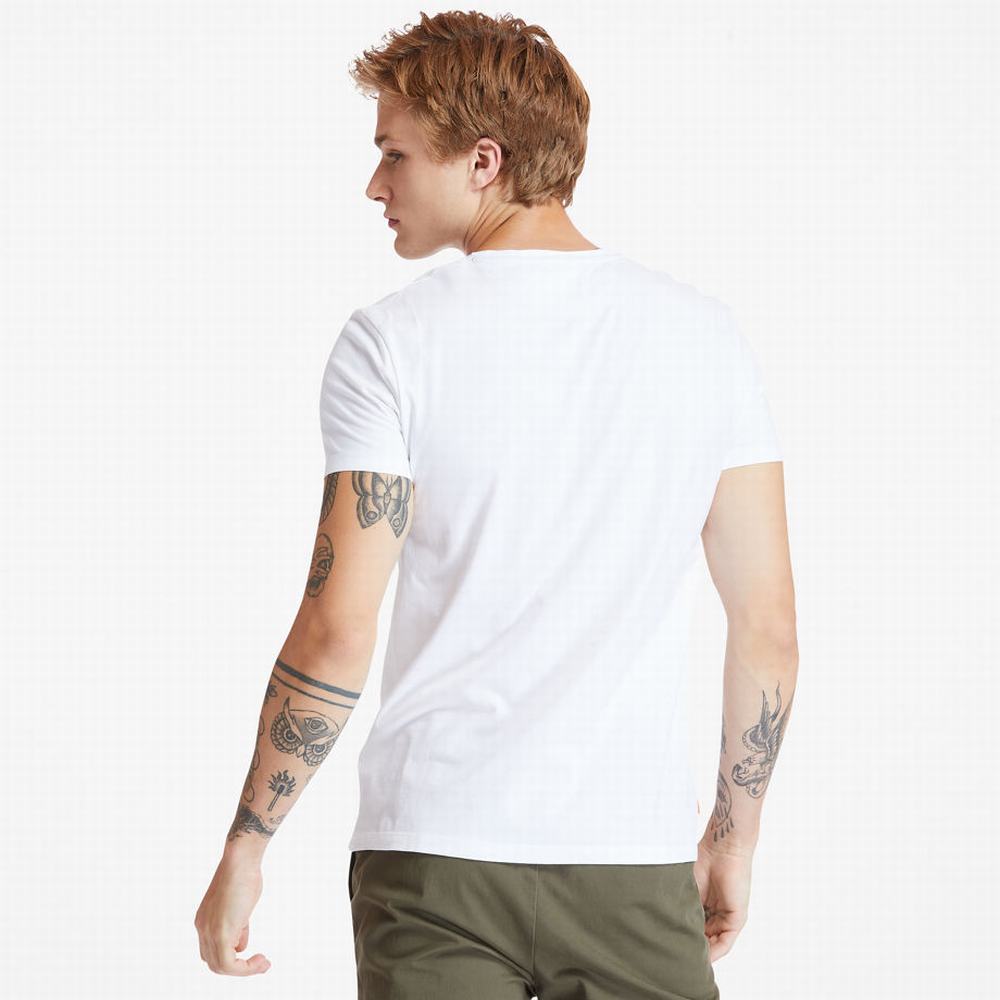 Timberland Dunstan River V-Neck Tişört Erkek Beyaz | TR-3508G
