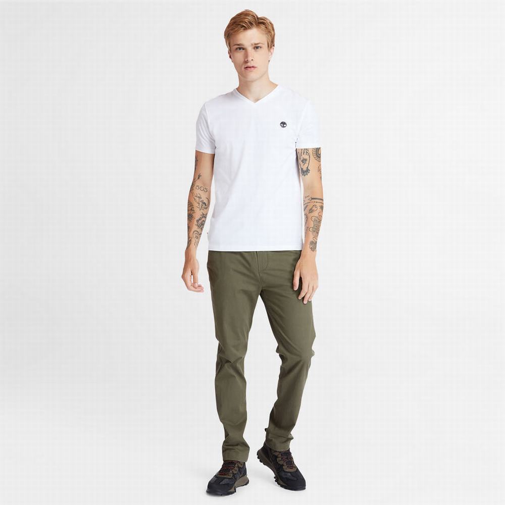 Timberland Dunstan River V-Neck Tişört Erkek Beyaz | TR-3508G
