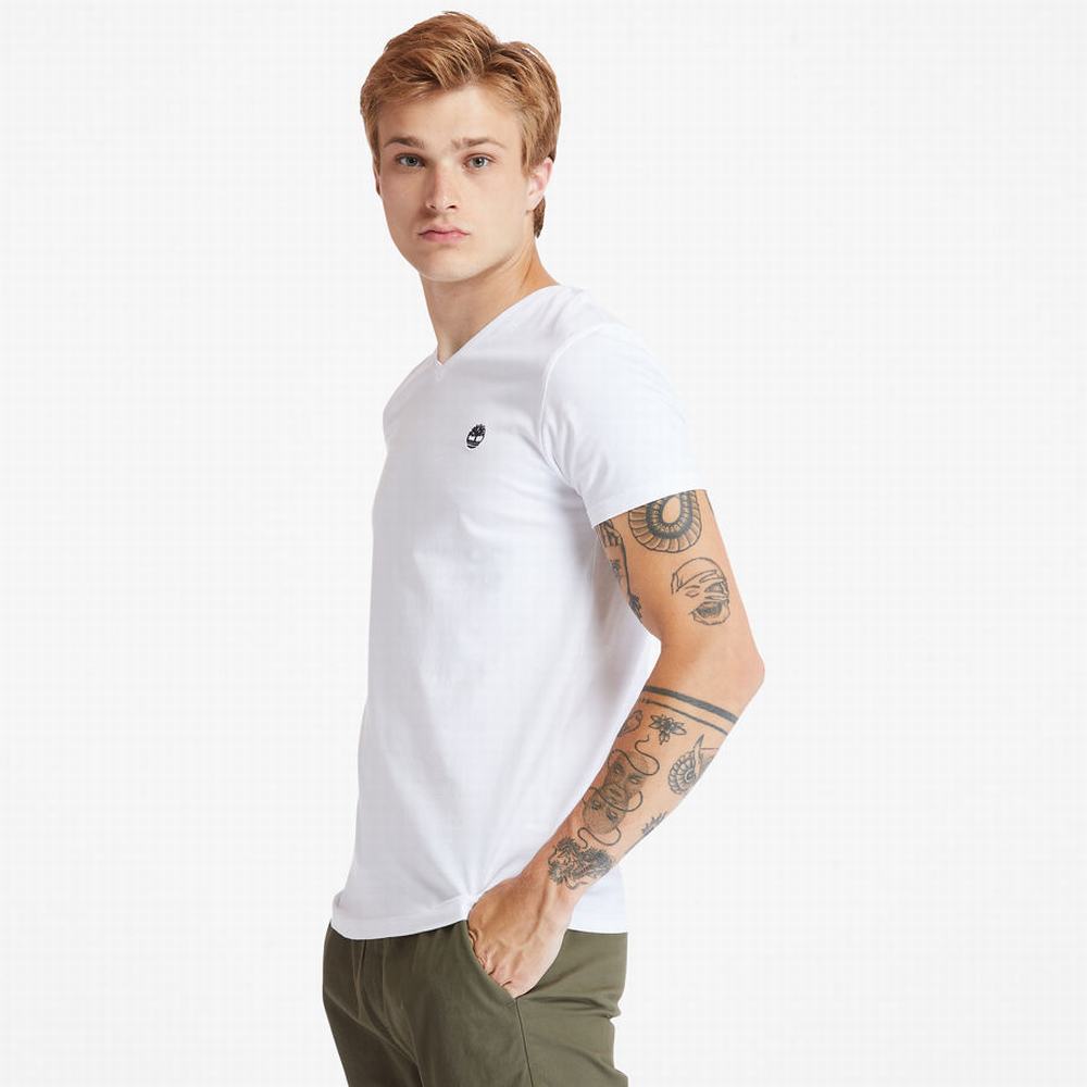 Timberland Dunstan River V-Neck Tişört Erkek Beyaz | TR-3508G