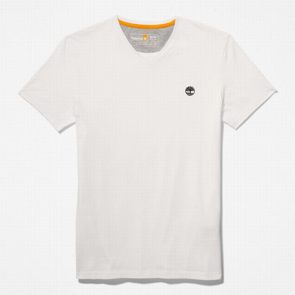 Timberland Dunstan River V-Neck Tişört Erkek Beyaz | TR-3508G