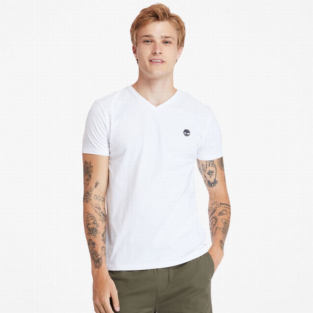 Timberland Dunstan River V-Neck Tişört Erkek Beyaz | TR-3508G
