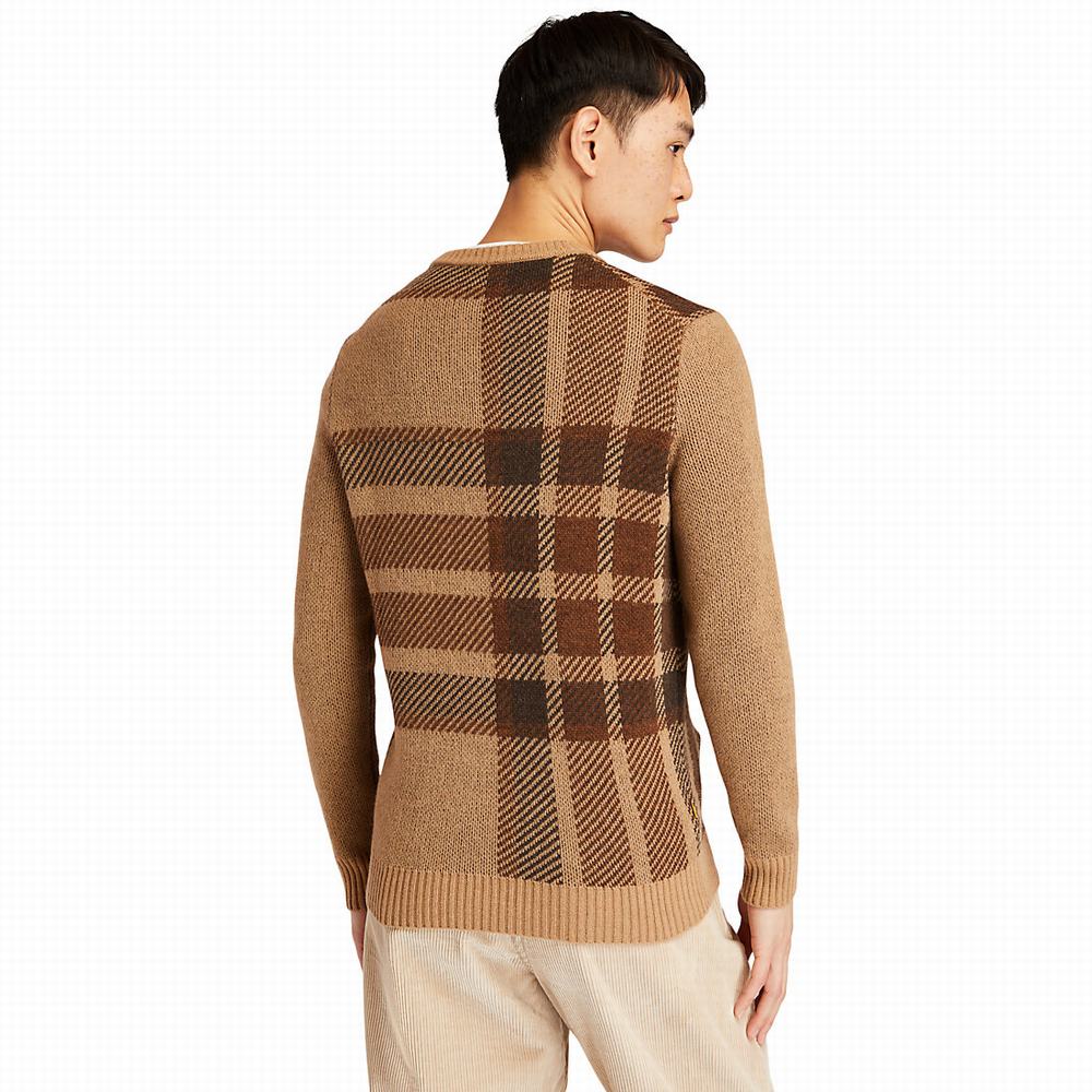 Timberland EK+ Intarsia Crewneck Kazak Erkek Kahverengi | TR-1027A