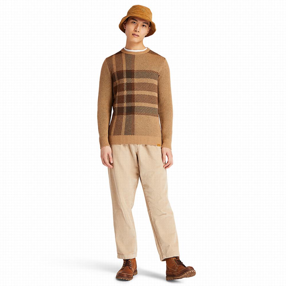 Timberland EK+ Intarsia Crewneck Kazak Erkek Kahverengi | TR-1027A