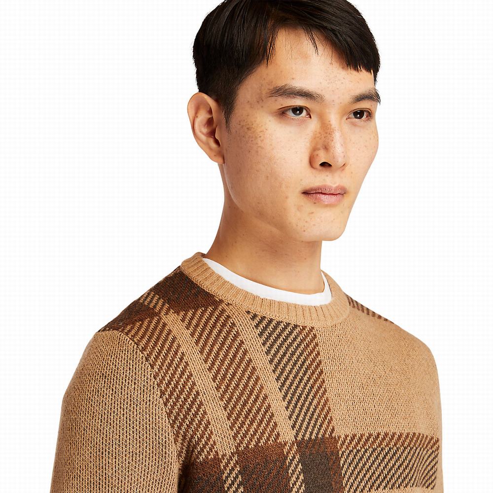 Timberland EK+ Intarsia Crewneck Kazak Erkek Kahverengi | TR-1027A