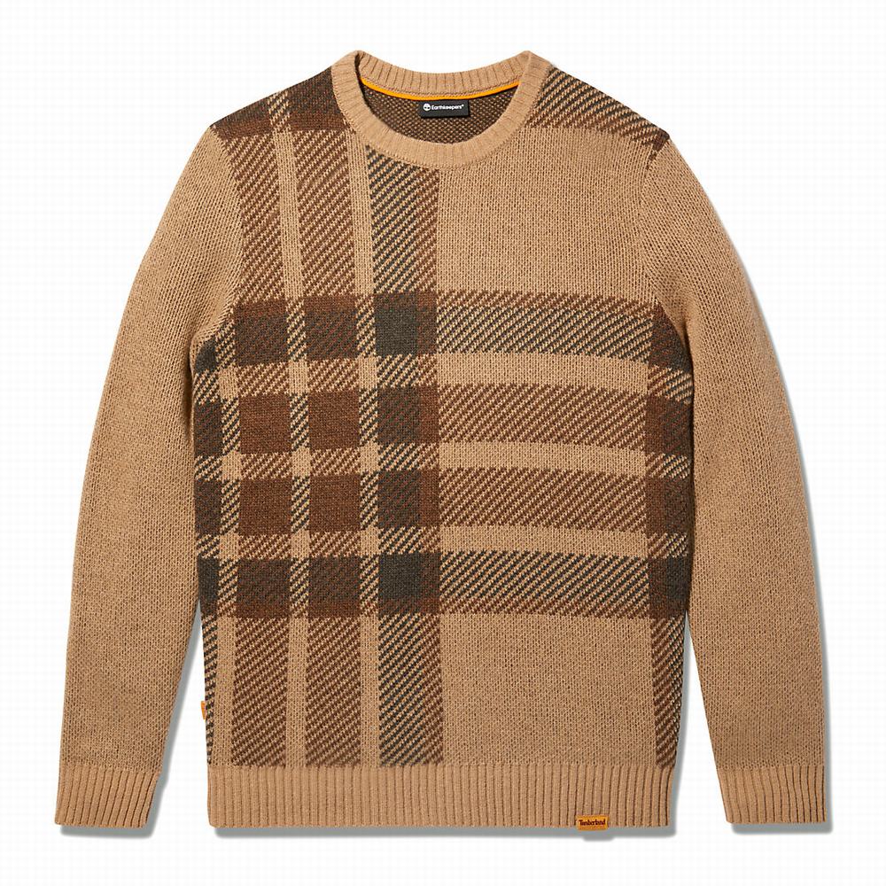 Timberland EK+ Intarsia Crewneck Kazak Erkek Kahverengi | TR-1027A