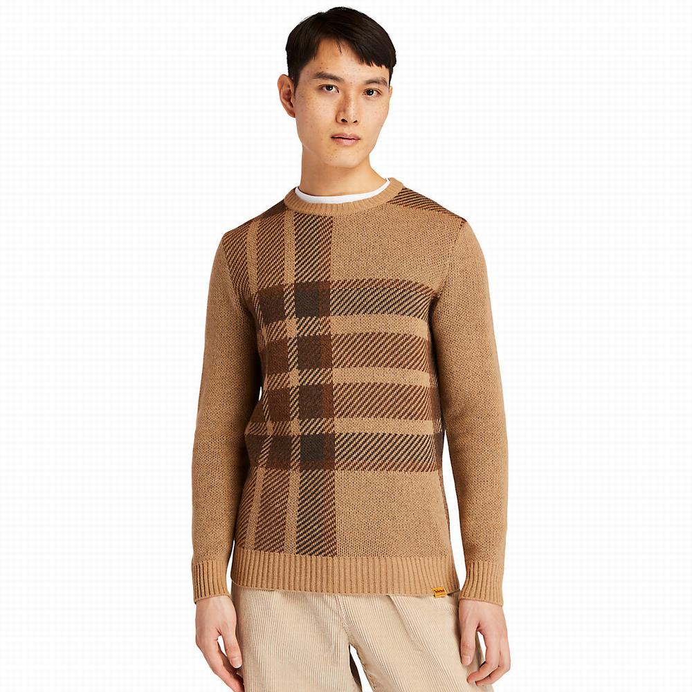 Timberland EK+ Intarsia Crewneck Kazak Erkek Kahverengi | TR-1027A
