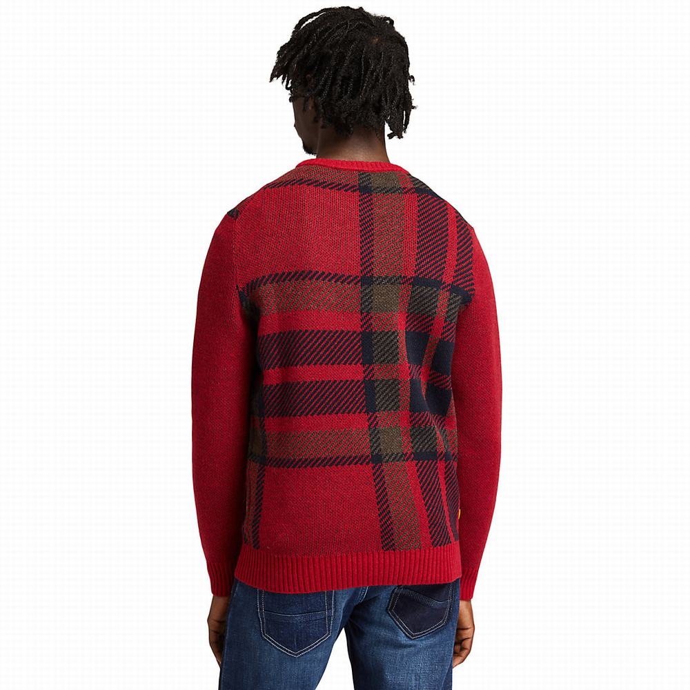 Timberland EK+ Intarsia Crewneck Kazak Erkek Kırmızı | TR-5269D