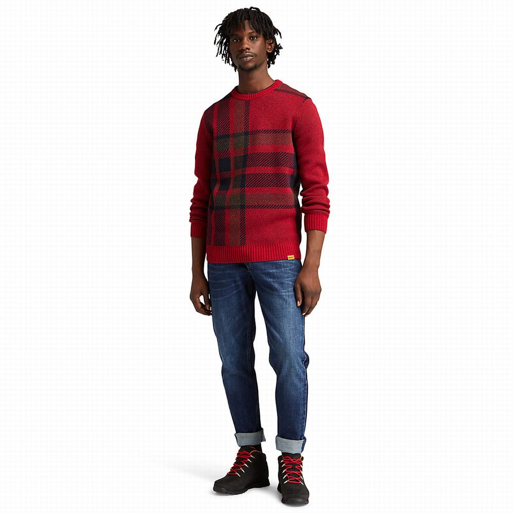 Timberland EK+ Intarsia Crewneck Kazak Erkek Kırmızı | TR-5269D