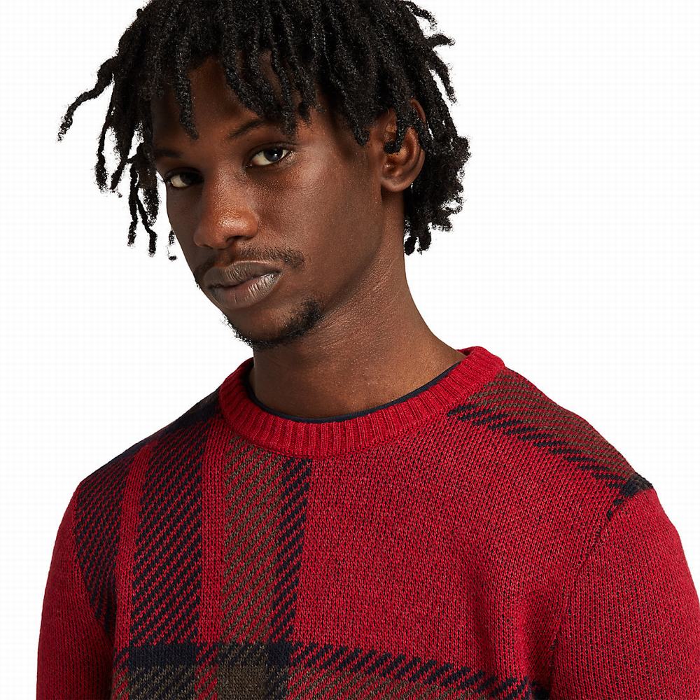 Timberland EK+ Intarsia Crewneck Kazak Erkek Kırmızı | TR-5269D