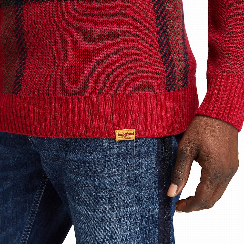 Timberland EK+ Intarsia Crewneck Kazak Erkek Kırmızı | TR-5269D