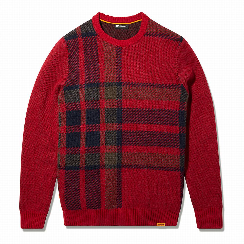 Timberland EK+ Intarsia Crewneck Kazak Erkek Kırmızı | TR-5269D