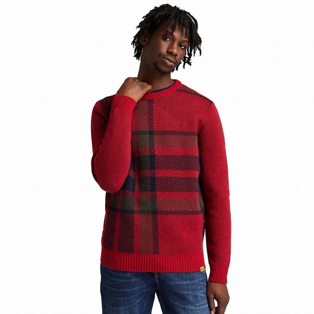 Timberland EK+ Intarsia Crewneck Kazak Erkek Kırmızı | TR-5269D