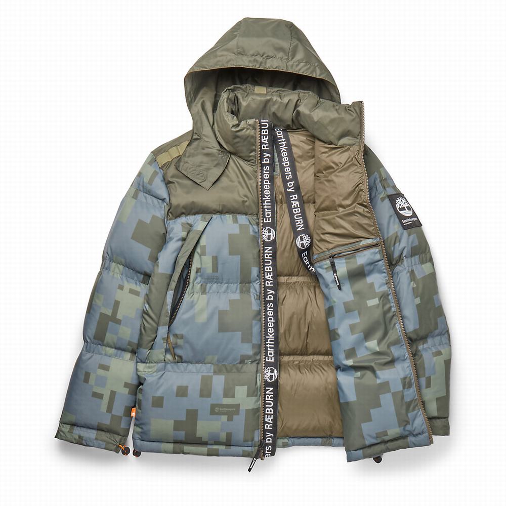 Timberland Earthkeepers® by Raeburn All Gender Puffer Ceket Erkek Yeşil Camo | TR-6809G