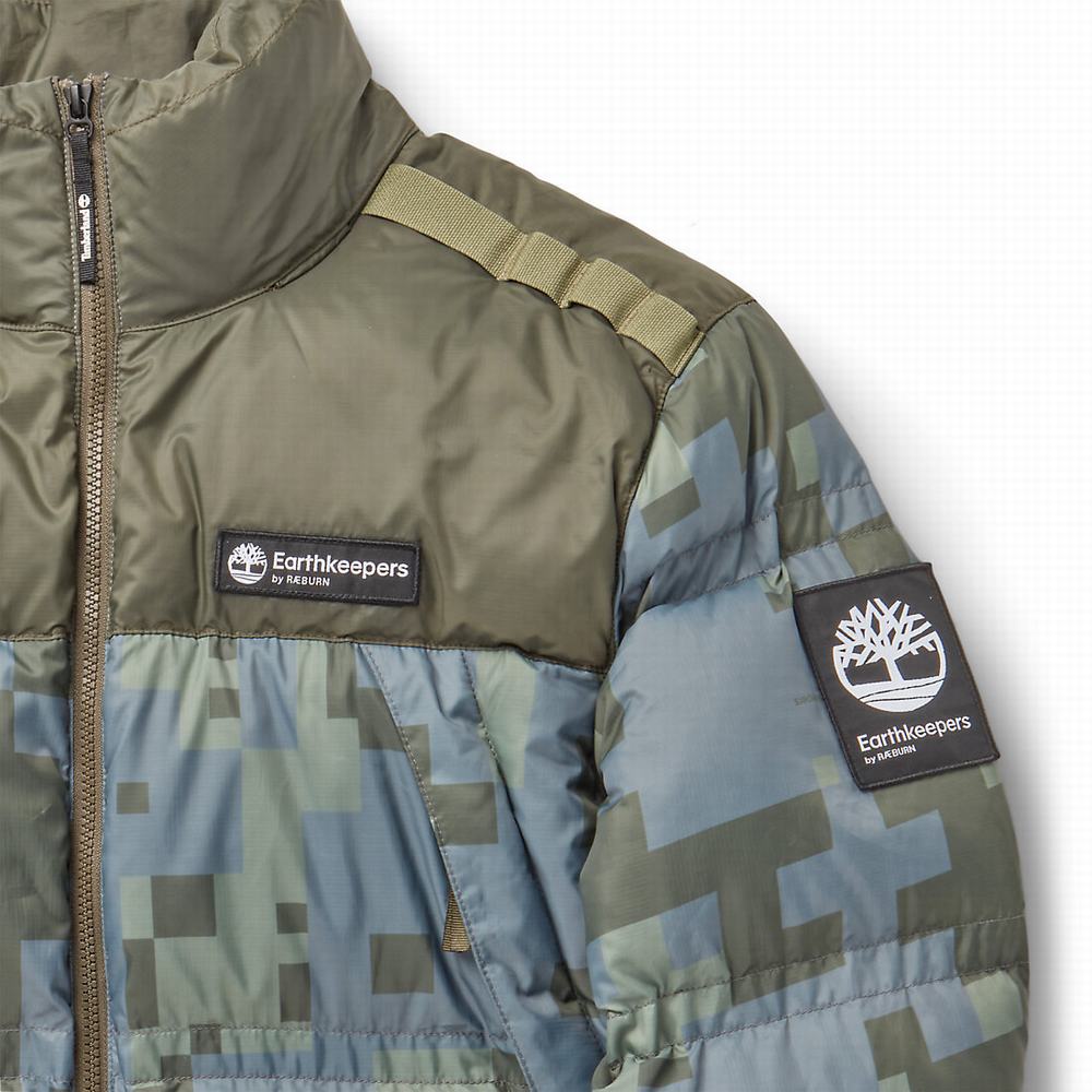 Timberland Earthkeepers® by Raeburn All Gender Puffer Ceket Erkek Yeşil Camo | TR-6809G