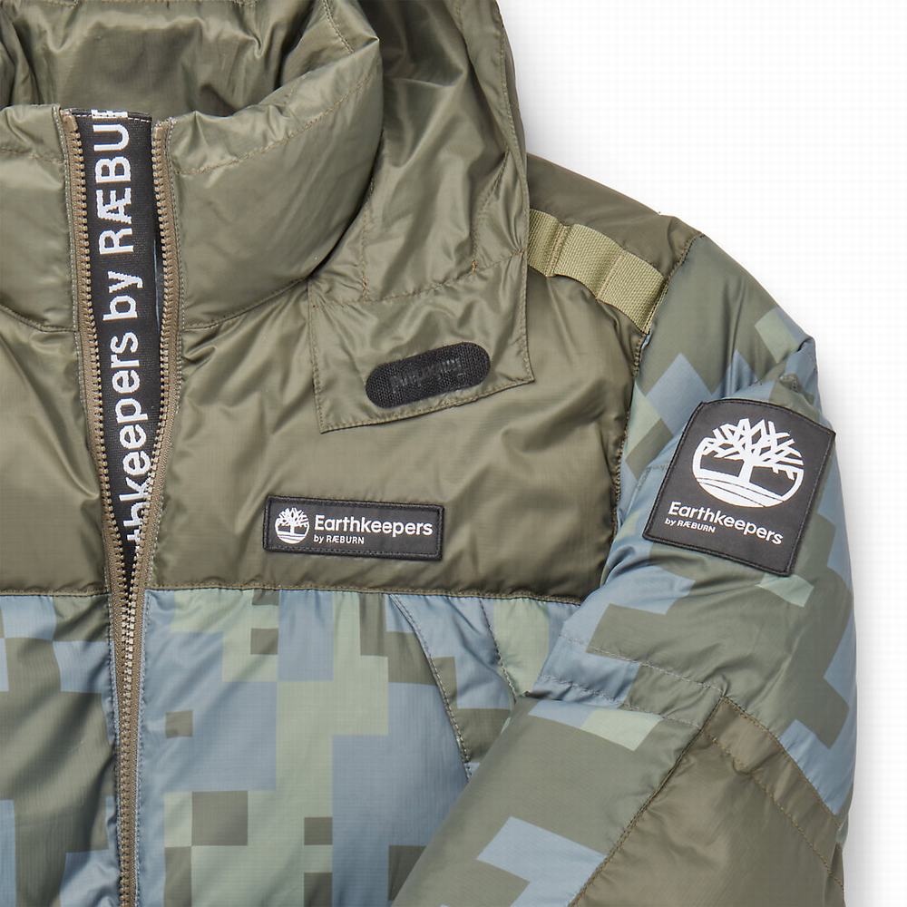 Timberland Earthkeepers® by Raeburn All Gender Puffer Ceket Erkek Yeşil Camo | TR-6809G