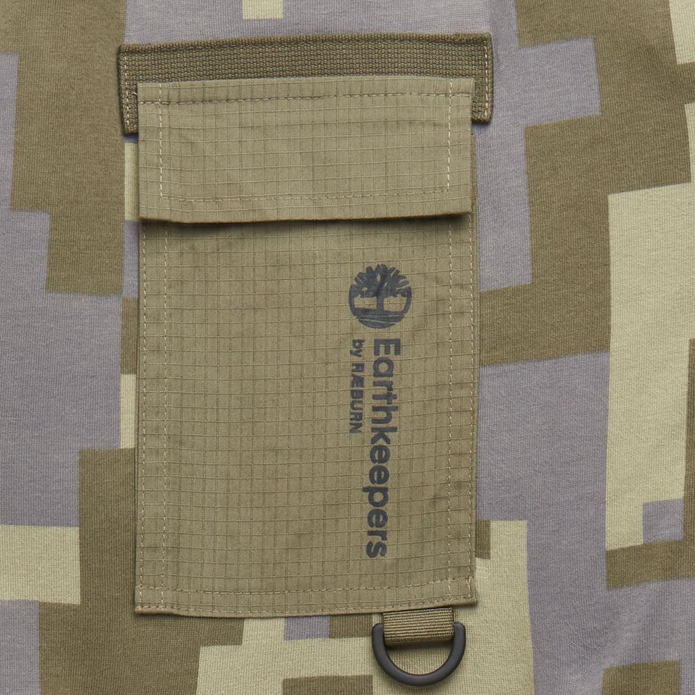 Timberland Earthkeepers® by Raeburn All Gender Print Pocket Tişört Erkek Yeşil Camo | TR-9213R