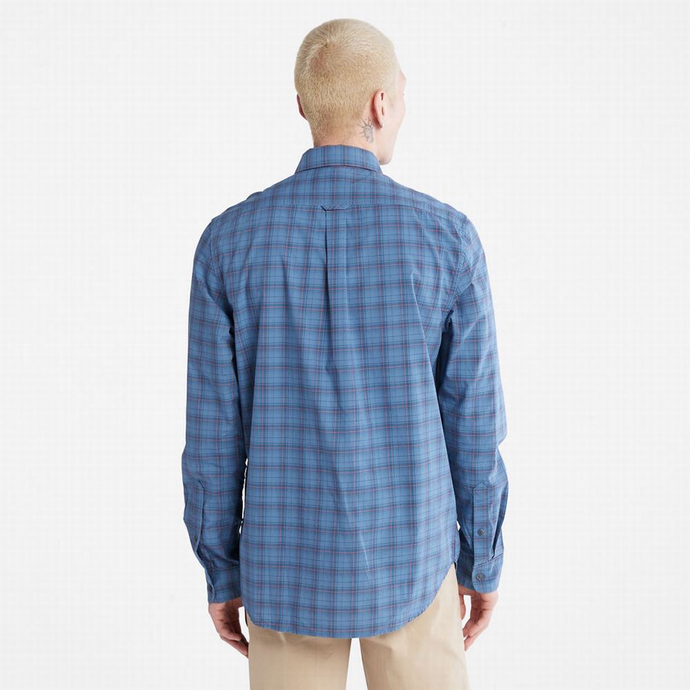 Timberland Eastham River Stretch Check Gömlek Erkek Mavi | TR-0457Z