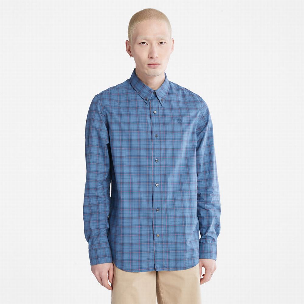 Timberland Eastham River Stretch Check Gömlek Erkek Mavi | TR-0457Z