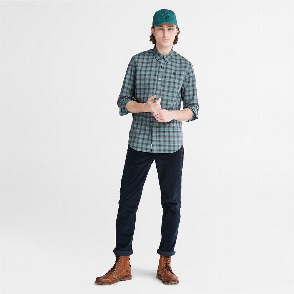 Timberland Eastham River Stretch Check Gömlek Erkek Yeşil | TR-0962K