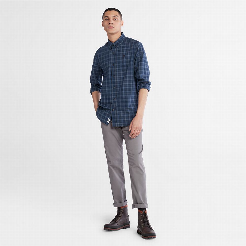 Timberland Eastham River Stretch Check Gömlek Erkek Lacivert | TR-8512L