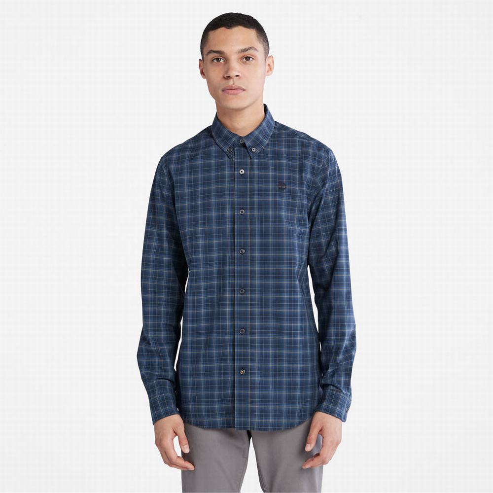 Timberland Eastham River Stretch Check Gömlek Erkek Lacivert | TR-8512L