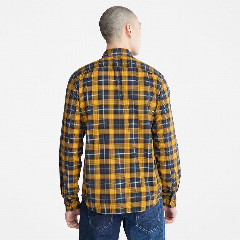 Timberland Eastham River Stretch Checked Gömlek Erkek Sarı | TR-7396Z