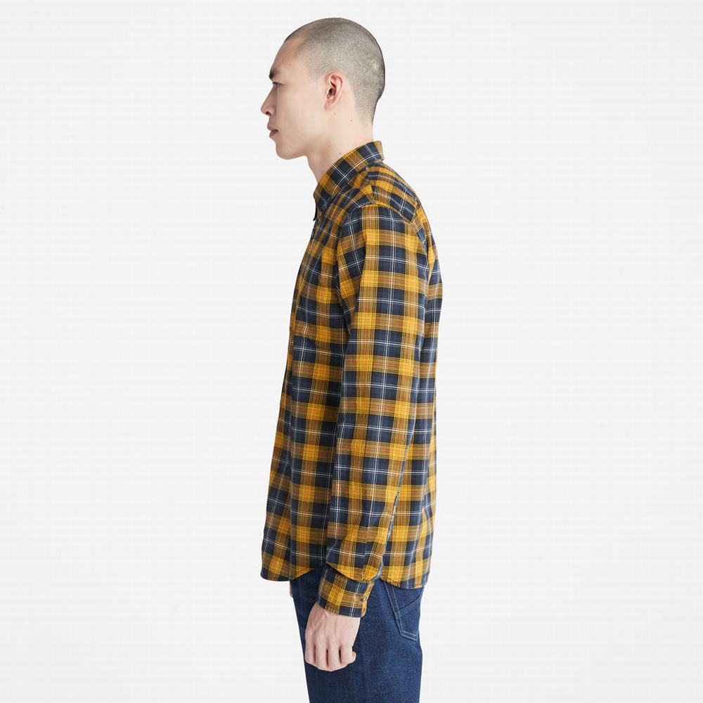 Timberland Eastham River Stretch Checked Gömlek Erkek Sarı | TR-7396Z
