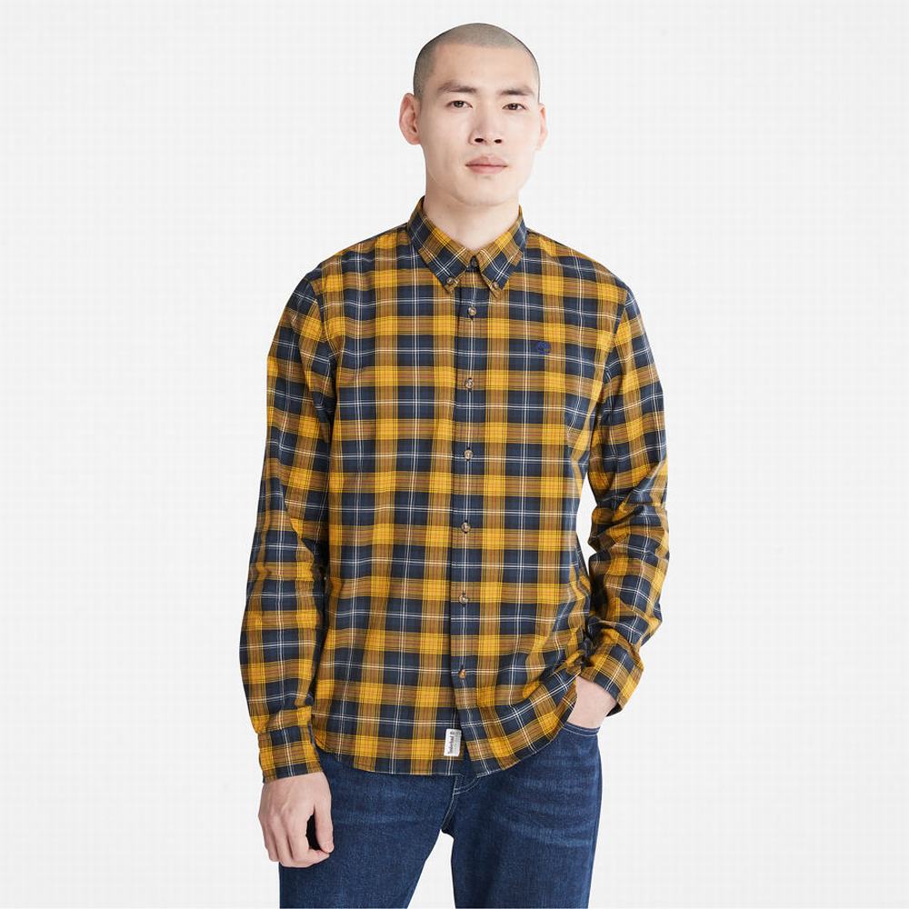 Timberland Eastham River Stretch Checked Gömlek Erkek Sarı | TR-7396Z