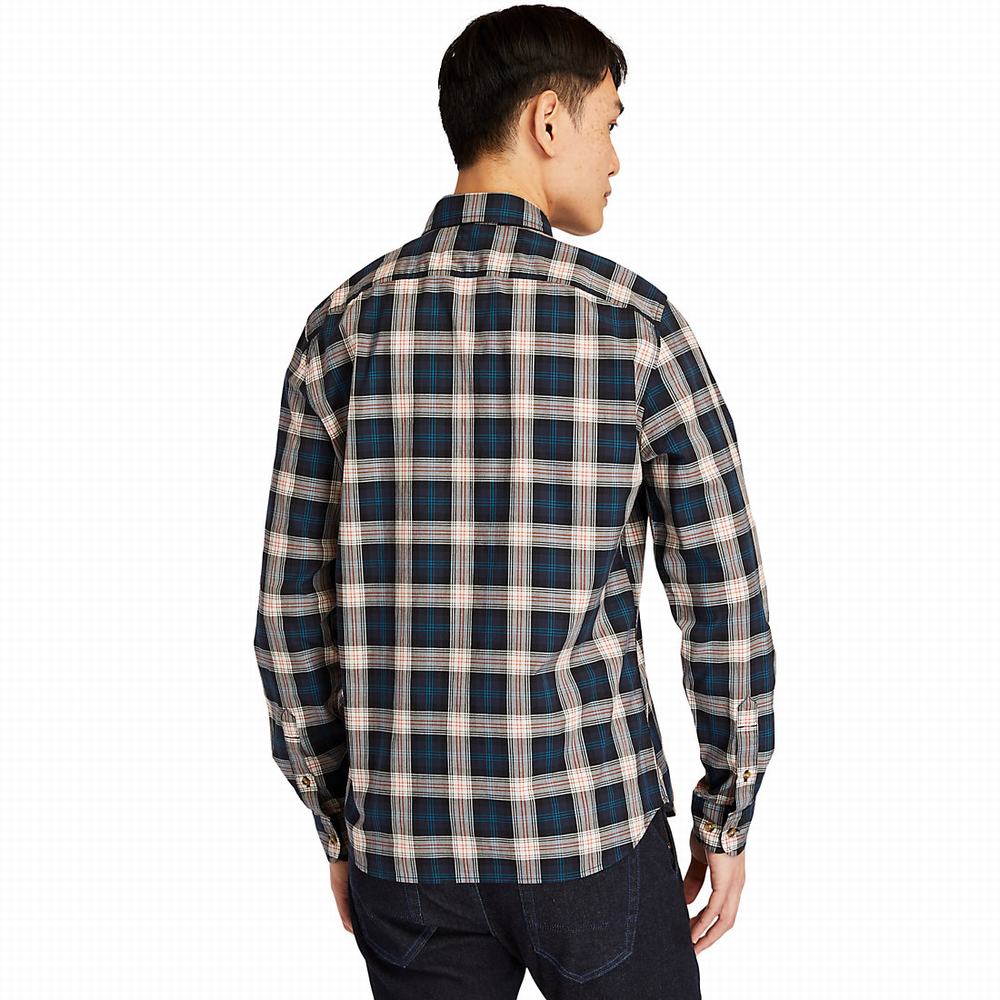 Timberland Eastham River Tartan Gömlek Erkek Lacivert | TR-4819X
