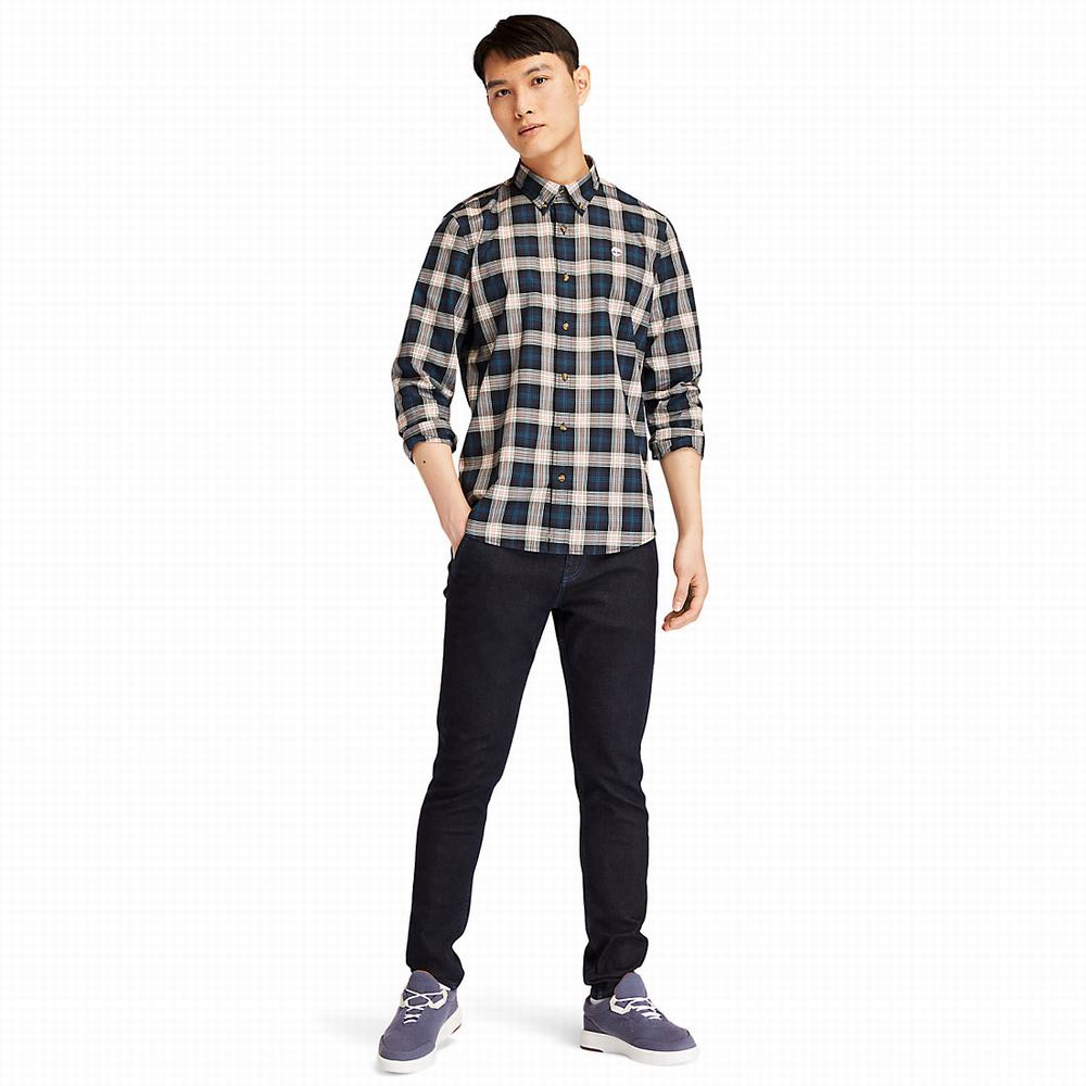 Timberland Eastham River Tartan Gömlek Erkek Lacivert | TR-4819X