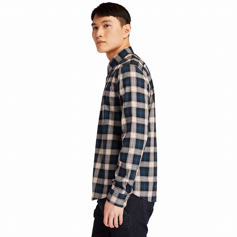 Timberland Eastham River Tartan Gömlek Erkek Lacivert | TR-4819X