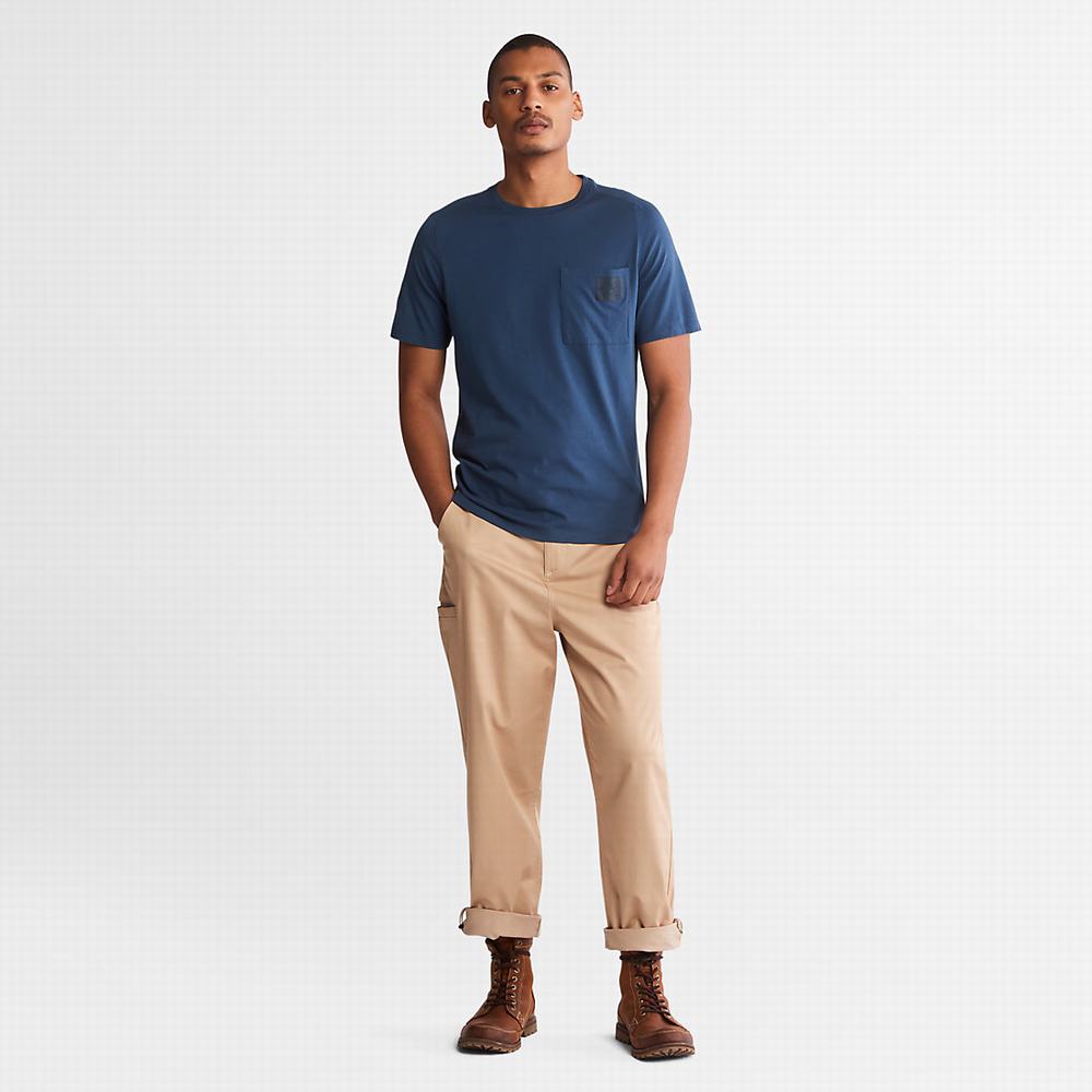 Timberland Eco-Ready Supima® Pamuklu TimberFresh™ Tişört Erkek Koyu Mavi | TR-7038E