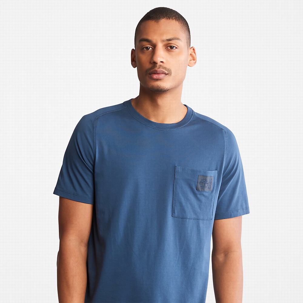 Timberland Eco-Ready Supima® Pamuklu TimberFresh™ Tişört Erkek Koyu Mavi | TR-7038E