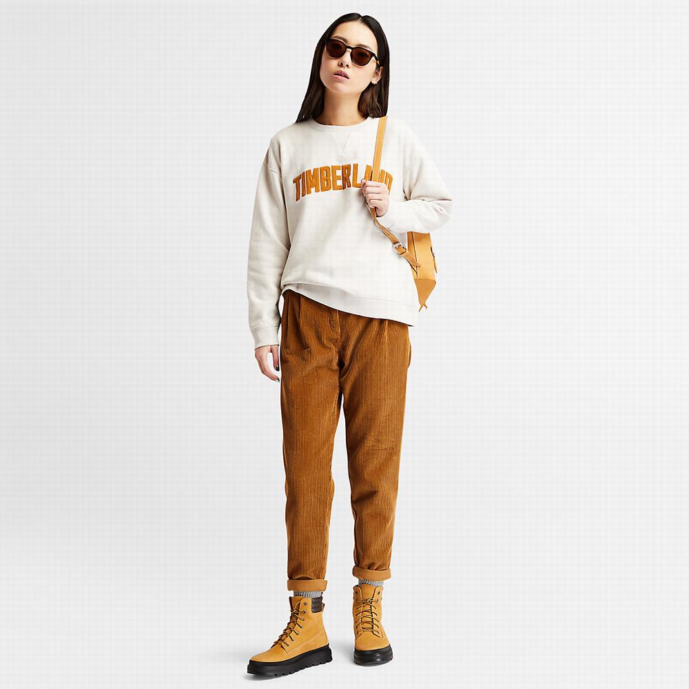 Timberland Ecoriginal Corduroy Logo Tişörtü Kadın Beyaz | TR-4769K