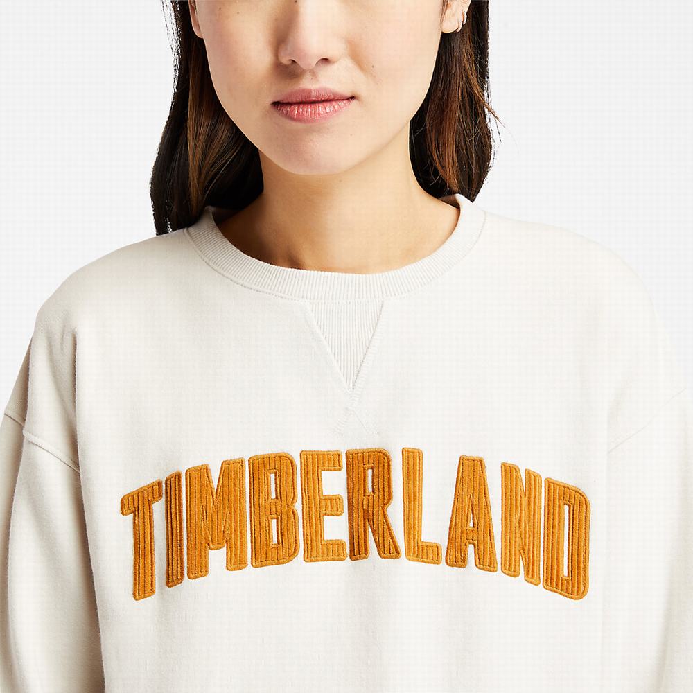 Timberland Ecoriginal Corduroy Logo Tişörtü Kadın Beyaz | TR-4769K