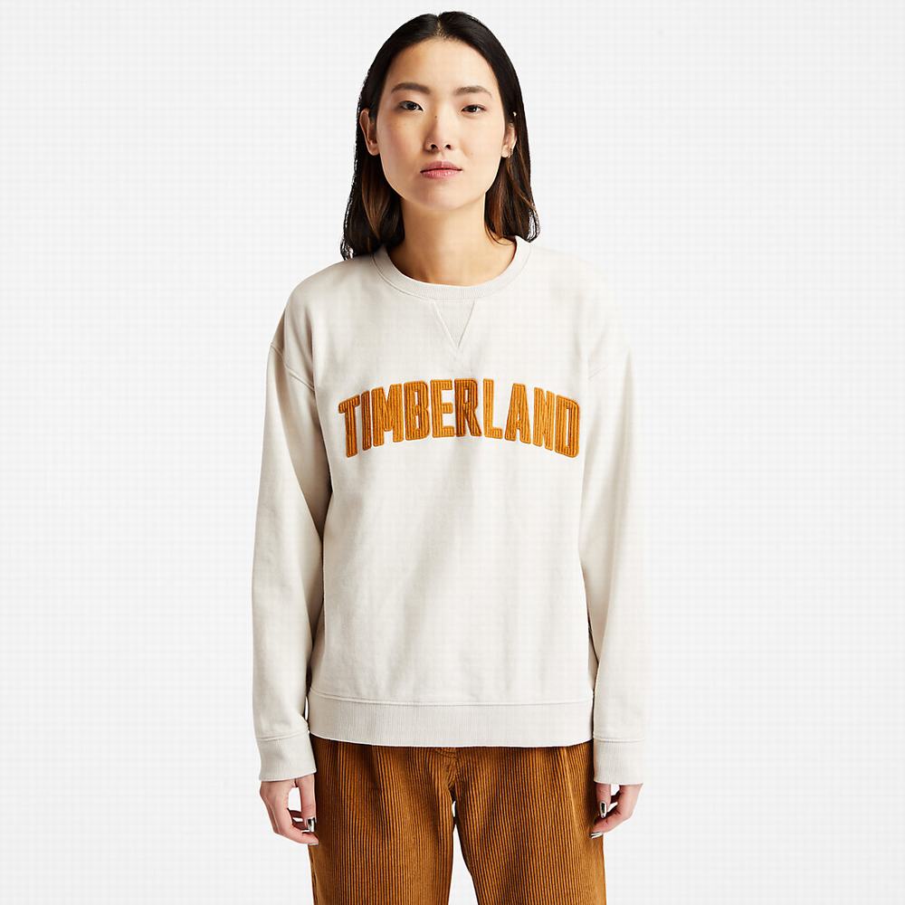 Timberland Ecoriginal Corduroy Logo Tişörtü Kadın Beyaz | TR-4769K